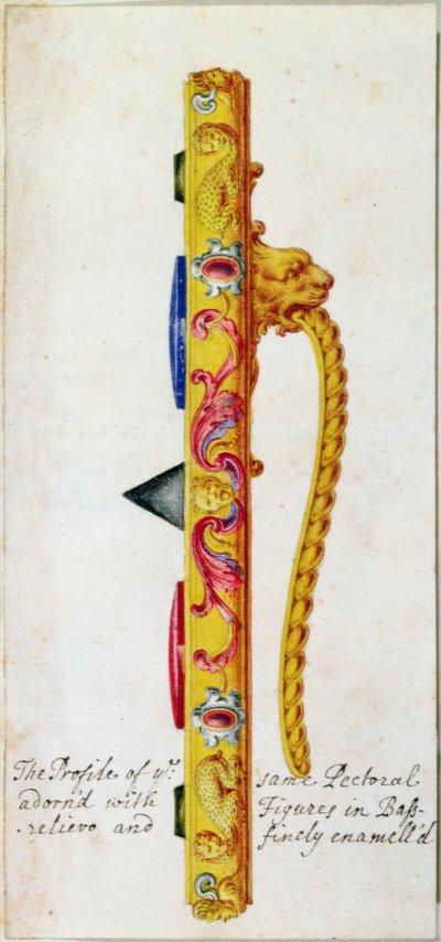 Side View of a Pectoral Ornament of Gold and Jewels Made for Pope Clement VII by Cellini (detail) by F. Bertoli